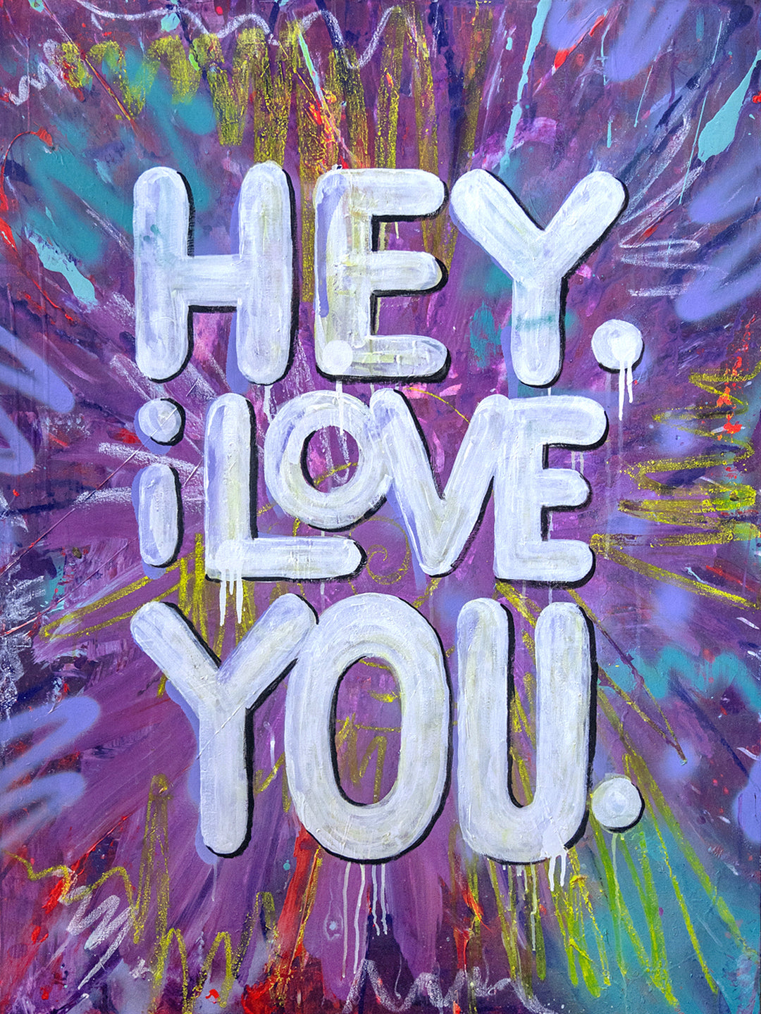 Original Abstract Typography Painting - 36x48"